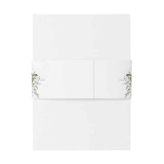 Greenery Minimalist Script Wedding Invitation Uitnodigingen Wikkel (Achterkant Voorbeeld)