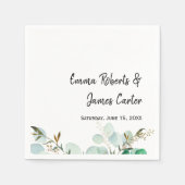 Greenery Minimalist Script Wedding Napkins Servet (Voorkant)