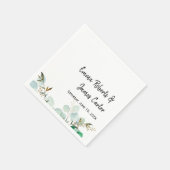 Greenery Minimalist Script Wedding Napkins Servet (Hoek)