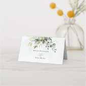 Greenery Minimalist Script Wedding Place Card Plaatskaartje (Achterkant)