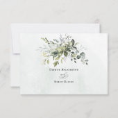 Greenery Minimalist Script Wedding RSVP Reply Kaar (Achterkant)