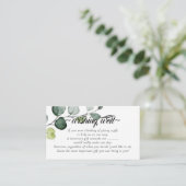 Greenery Minimalistic Wishing Well for Wedding Informatiekaartje (Staand voorkant)