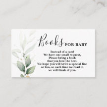 Greenery-minimalistische boeken voor Baby-kaart