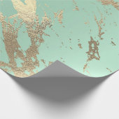 Greenery Mint Pastel Gold Marble Shiny Abstract Cadeaupapier (Hoek)