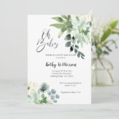 Greenery Modern Baby shower Invitation Boy Kaart (Staand voorkant)