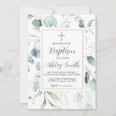 Greenery Modern Baptism Invitation Kaart (Voorkant)