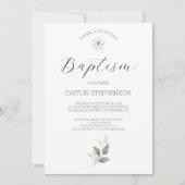 Greenery Modern Baptism Invitation Kaart (Voorkant)