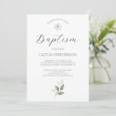 Greenery Modern Baptism Invitation Kaart (Staand voorkant)