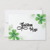 Greenery Modern Black Script Baby shower Bedankkaart (Voorkant)