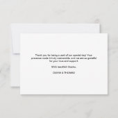 Greenery Modern Black Script Baby shower Bedankkaart (Achterkant)