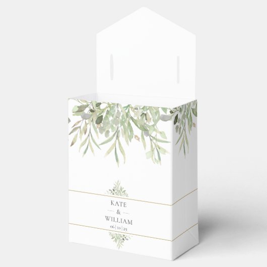 Greenery Modern Elegant Dank je huwelijk Bedankdoosjes (Geopend)