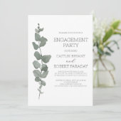 Greenery Modern Engagement Party Invitation Kaart (Staand voorkant)