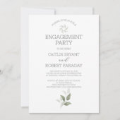 Greenery Modern Engagement Party Invitation Kaart (Voorkant)