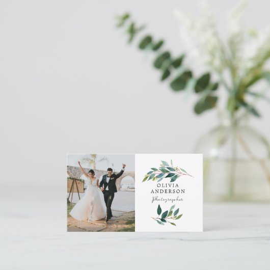 Greenery Modern Photo Visitekaartje (Staand voorkant)