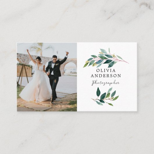 Greenery Modern Photo Visitekaartje (Voorkant)