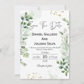 Greenery Modern Save The Date Invitation Kaart (Voorkant)