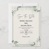 Greenery Modern Save The Date Invitation Kaart (Voorkant)