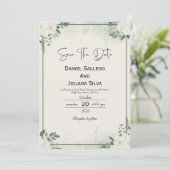 Greenery Modern Save The Date Invitation Kaart (Staand voorkant)