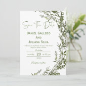 Greenery Modern Save The Date Invitation Kaart (Staand voorkant)
