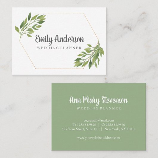 Greenery modern Visitekaartje | Edelachtig schatti (Voorkant / Achterkant)