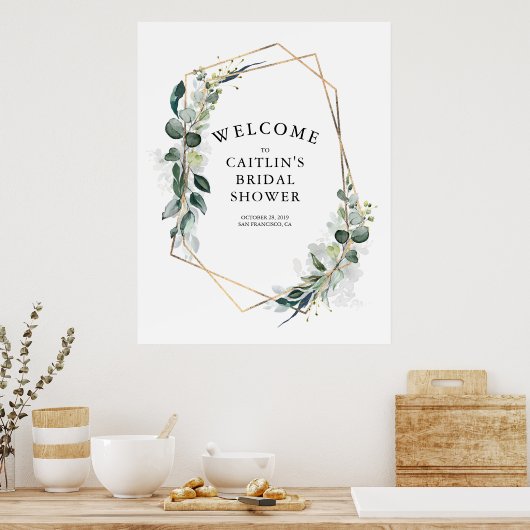 Greenery Modern Vrijgezellenfeest Welkomstbord Poster (Keuken)