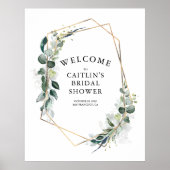 Greenery Modern Vrijgezellenfeest Welkomstbord Poster (Voorkant)