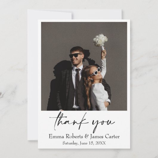 Greenery Modern Wedding Bedankt Card (Voorkant)