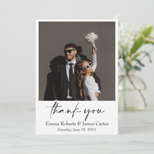 Greenery Modern Wedding Bedankt Card (Staand voorkant)