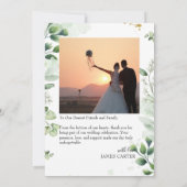 Greenery Modern Wedding Bedankt Card (Achterkant)