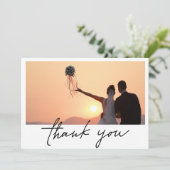 Greenery Modern Wedding Photo Thank You Card Bedankkaart (Staand voorkant)