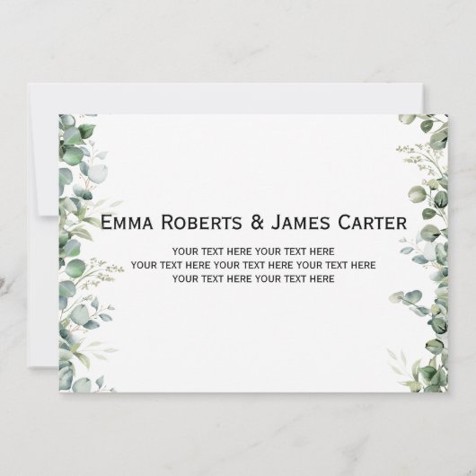 Greenery Modern Wedding Photo Thank You Card Bedankkaart (Achterkant)