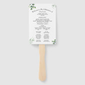 Greenery Modern Wedding Program Invitation Handwaaier (Achterkant)