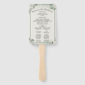 Greenery Modern Wedding Program Uitnodiging Handwaaier (Achterkant)
