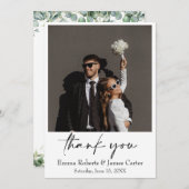 Greenery Modern Wedding Thank You Card Bedankkaart (Voorkant / Achterkant)