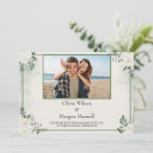 Greenery Moderne foto Sla de datum uitnodiging op (Staand voorkant)