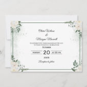 Greenery Moderne foto Sla de datum uitnodiging op (Achterkant)