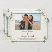 Greenery Moderne foto Sla de datum uitnodiging op (Voorkant / Achterkant)