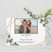 Greenery Moderne foto Sla de datum uitnodiging op (Staand voorkant)