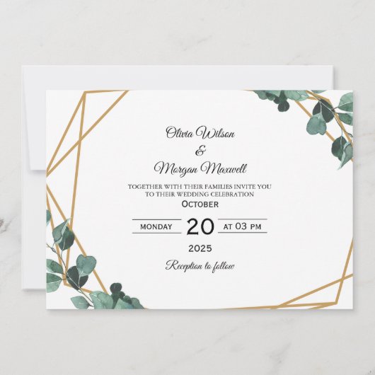 Greenery Moderne foto Sla de datum uitnodiging op (Achterkant)