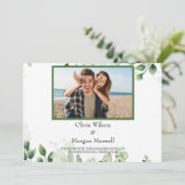 Greenery Moderne foto Sla de datum uitnodiging op (Staand voorkant)