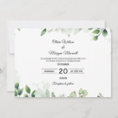 Greenery Moderne foto Sla de datum uitnodiging op (Achterkant)