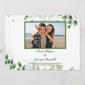 Greenery Moderne foto Sla de datum uitnodiging op (Voorkant / Achterkant)