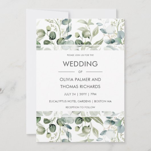 Greenery | Moderne uitnodiging tot het uitzenden v (Voorkant)