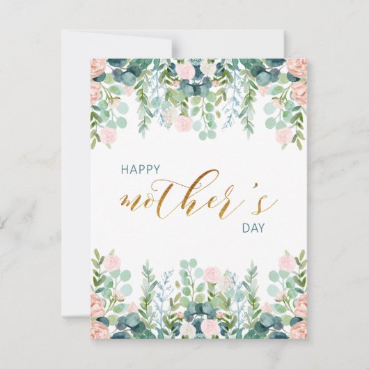 Greenery Moederdag Wenskaart Notitiekaartje (Voorkant)