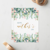 Greenery Moederdag Wenskaart Notitiekaartje (Voorkant / Achterkant in situ)