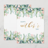 Greenery Moederdag Wenskaart Notitiekaartje (Voorkant / Achterkant)