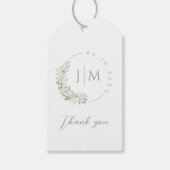 Greenery Monogram Dank u Huwelijksgunst Labels Cadeaulabel (Voorkant)