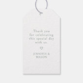 Greenery Monogram Dank u Huwelijksgunst Labels Cadeaulabel (Achterkant)