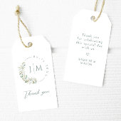Greenery Monogram Dank u Huwelijksgunst Labels Cadeaulabel