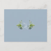 Greenery Monogram Doop Dusty Blue Uitnodiging (Achterkant)